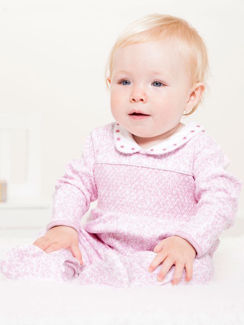 Smocked baby sleepsuit store