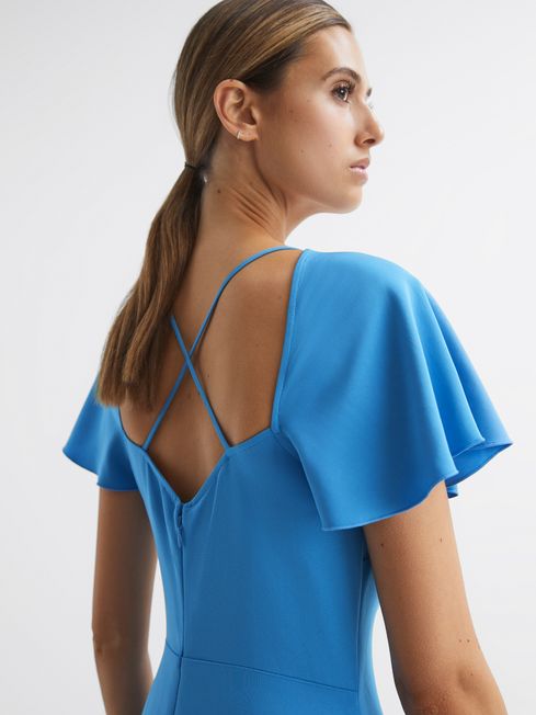Reiss Eleni Cap Sleeve Midi Dress | REISS USA