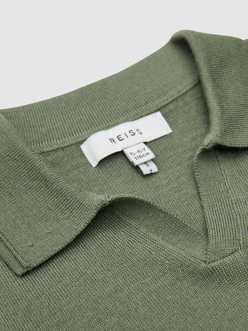 Reiss Rosemary Duchie Senior Merino Wool Open Collar Polo Shirt