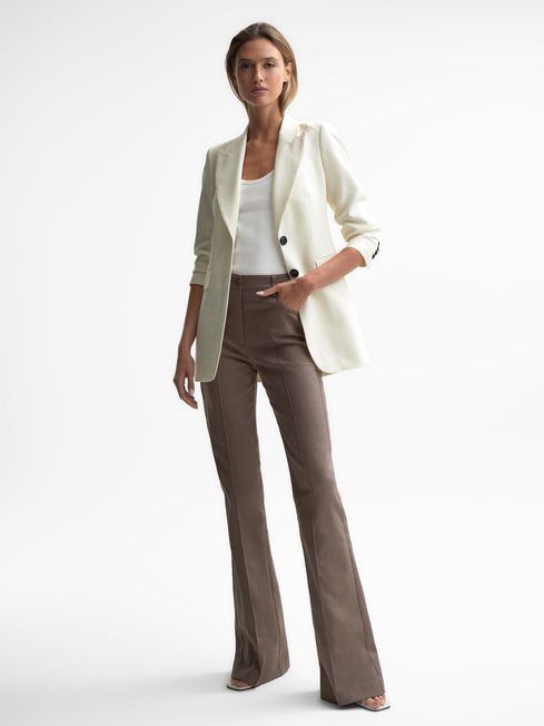 Reiss Mink Florence High Rise Flared Trousers