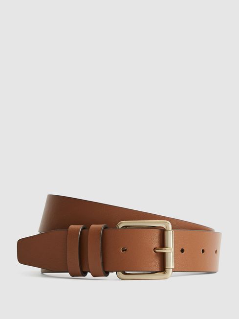 Reiss Tan Ablemarle Leather Belt