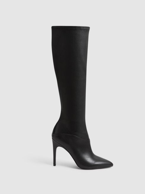 Reiss Carina Knee High Leather Boots | REISS USA