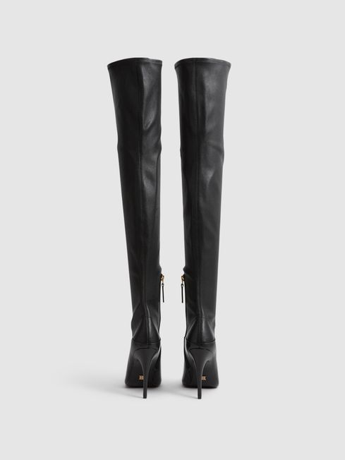 Reiss Caia Over The Knee Leather Boots | REISS Rest of Europe