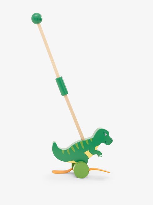JoJo Maman B b T Rex Push Along Toy With Handle