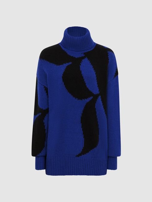 Blue high neck jumper online