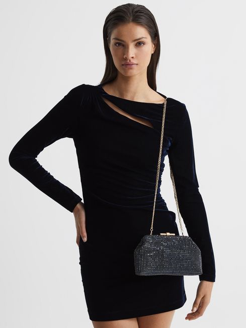 Embellished Clutch Bag in Navy REISS Germany