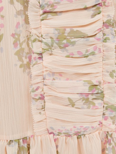 Reiss Pink Amber Senior Chiffon Print Dress