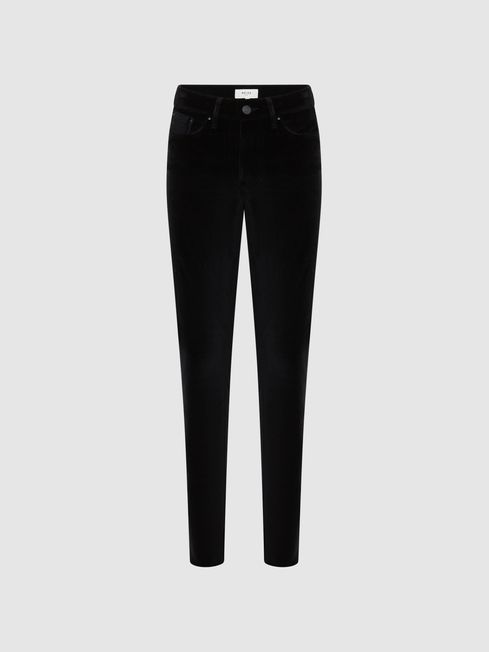 Black velvet shop skinny jeans womens