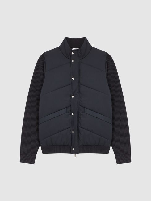 Reiss harris leather funnel neck jacket deals