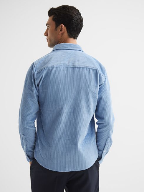 Reiss Sky Blue Bonucci Corduroy Twin Pocket Overshirt