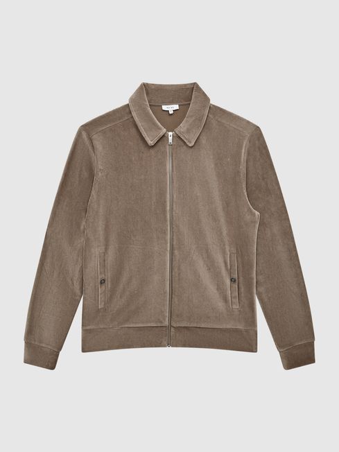 Corduroy Track Jacket in Mocha