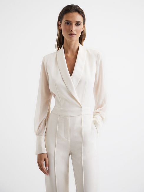 White tuxedo playsuit on sale