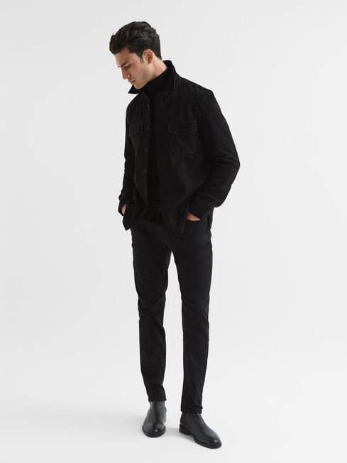 Reiss Baltimore PAIGE Twin Pocket Suede Overshirt | REISS USA