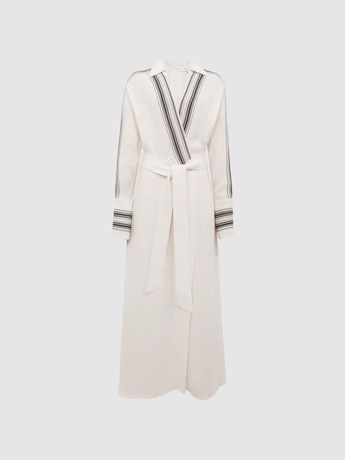 Reiss wrap sales front midi dress