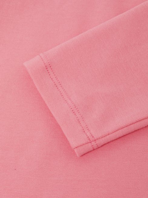 Reiss Pink Mai Senior Long Sleeve Crew Neck T-Shirt