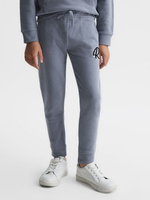 Reiss Ashley Blue Toby Junior Garment Dyed Logo Joggers