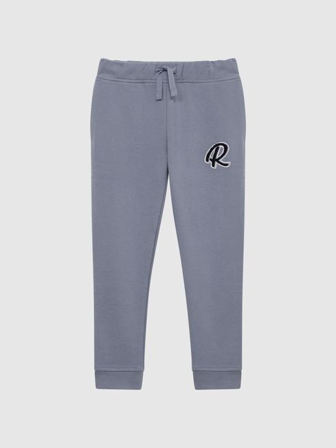 Reiss Ashley Blue Toby Junior Garment Dyed Logo Joggers