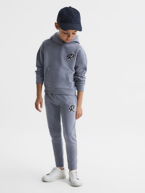 Reiss Ashley Blue Toby Junior Garment Dyed Logo Joggers
