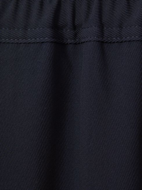 Tapered Pull On Trousers in Navy