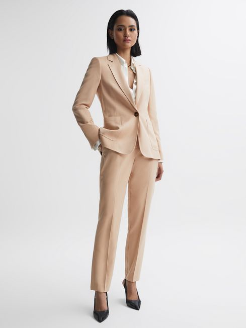 Reiss Camel Ember Tailored Single Breasted Blazer