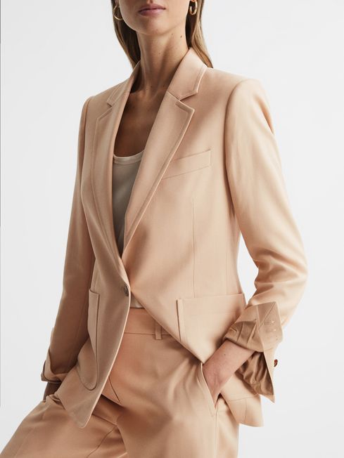 Reiss Camel Ember Tailored Single Breasted Blazer