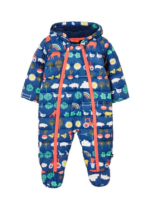 Joules Blue Snuggle Printed Pramsuit