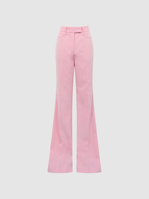 Reiss Pink Blair High Rise Wide Leg Trousers