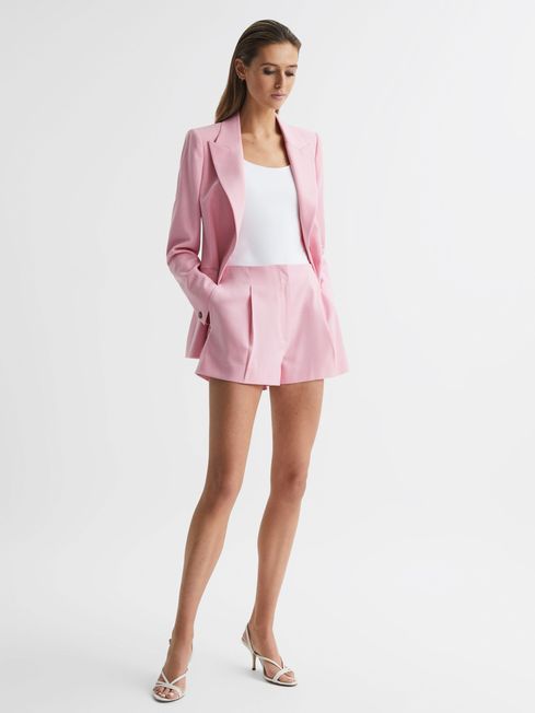 Reiss Pink Blair Mid Rise Tailored Shorts