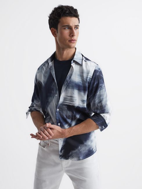 Reiss - dissly slim fit printed shirt