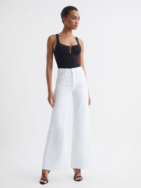 Reiss White Good American Palazzo Jeans