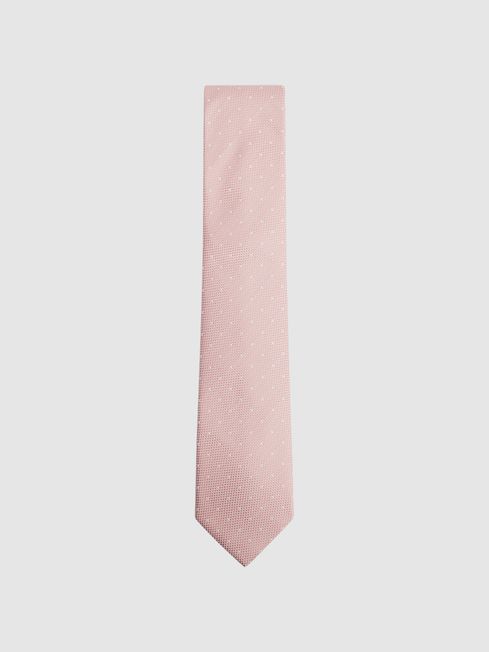 Reiss Soft Pink Liam Polka Dot Tie