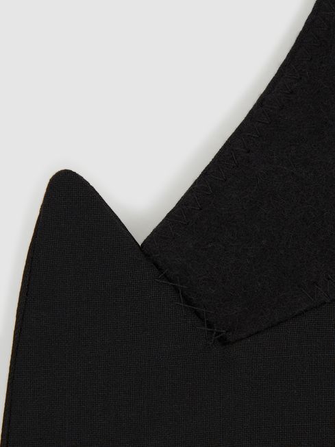 Reiss Black Poker Shawl Peak Lapel Modern Fit Single Breasted Tuxedo Jacket
