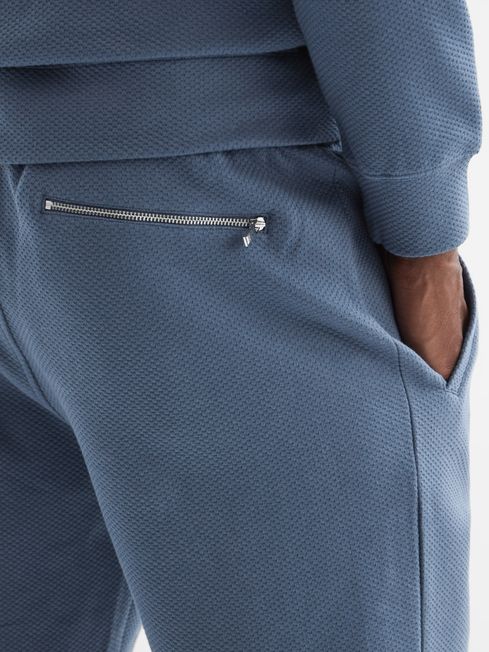 Reiss Airforce Blue Robin Textured Drawstring Shorts