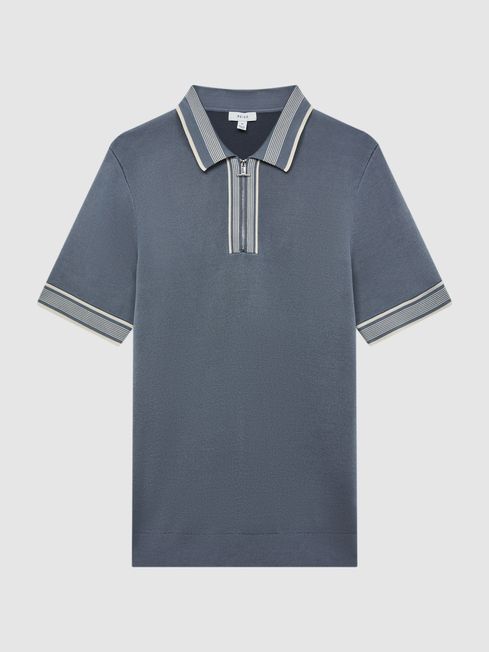 Reiss Regency Half-Zip Striped Polo Shirt | REISS USA