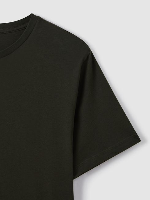 Reiss Oxidised Green Bless Cotton Crew Neck T-Shirt