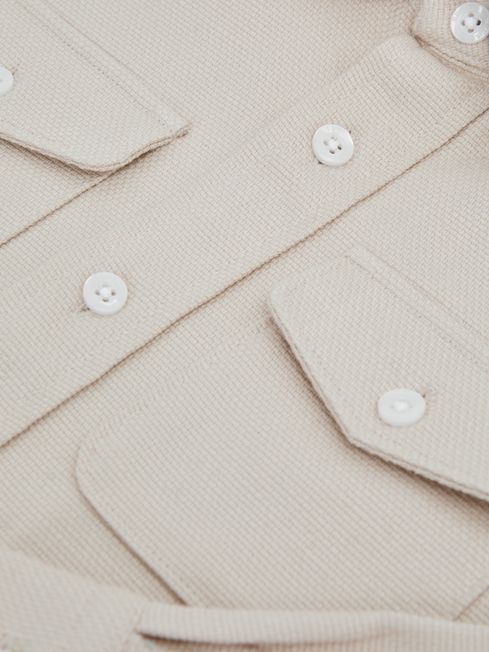 Reiss Stone Carlo Junior Long Sleeve Textured Overshirt