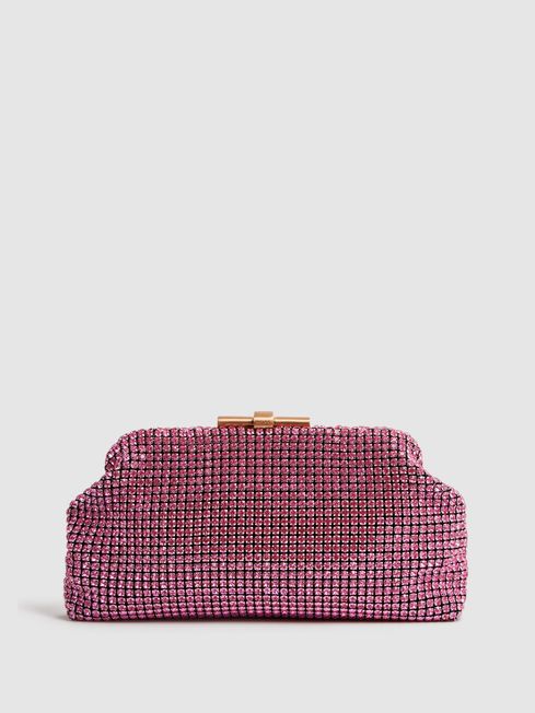 Reiss Adaline Embellished Clutch Bag REISS Rest of Europe