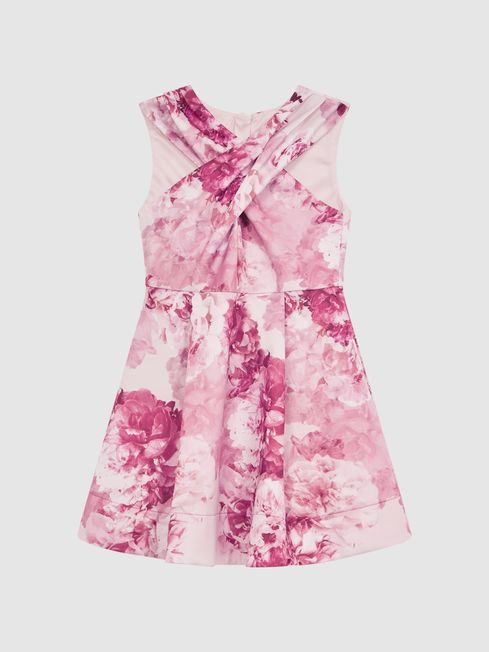 Reiss pink sale and white dress