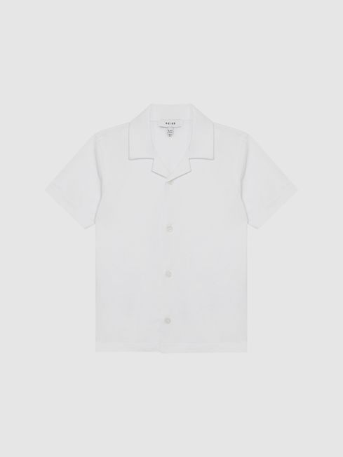 Reiss White Caspa Junior Cotton Jersey Buttoned Shirt