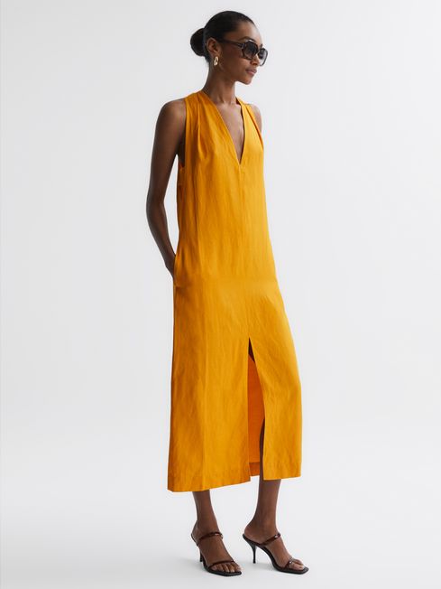 Reiss yellow dress best sale