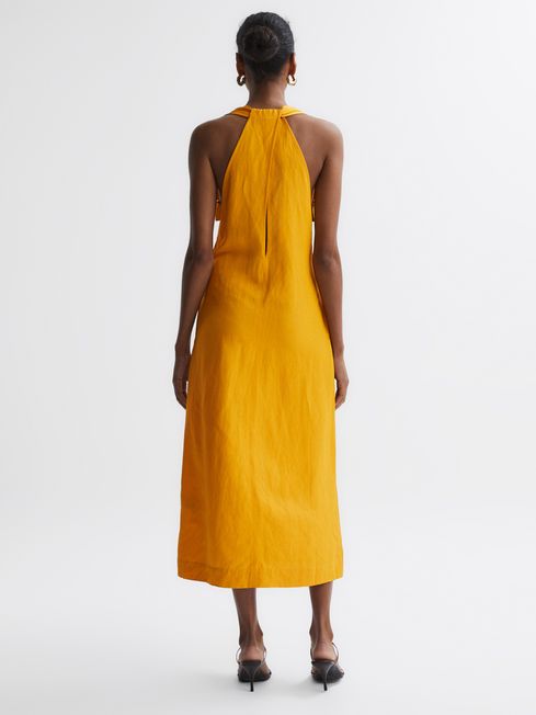 Reiss Alda Plunge Neck Midi Dress REISS Rest of Europe