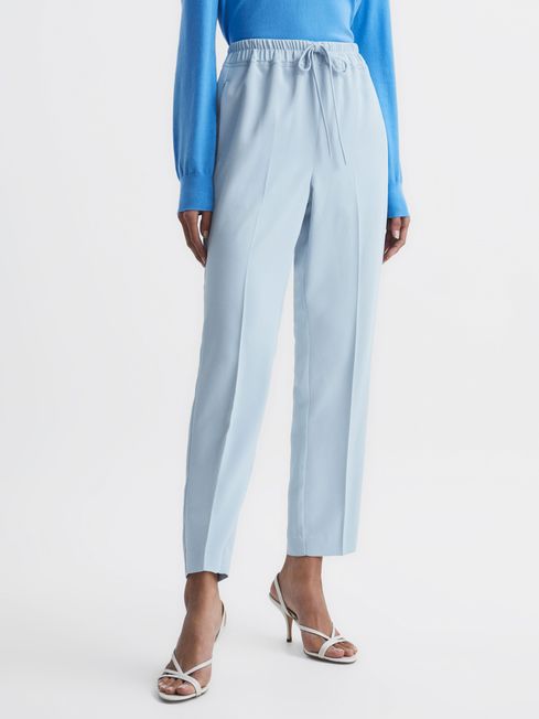 Reiss Ice Blue Hailey Tapered Pull On Trousers