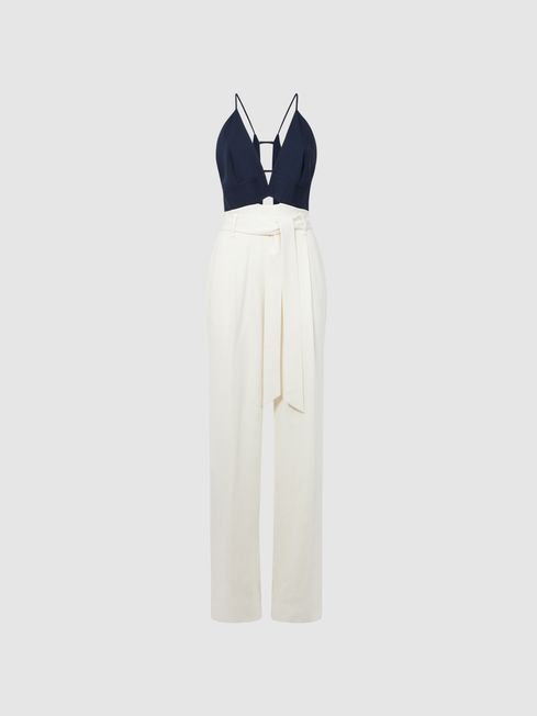 Reiss top navy jumpsuit