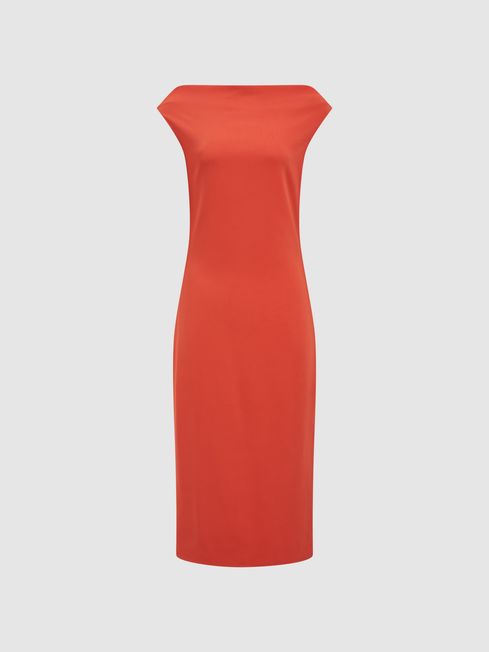 Coral bodycon midi dress shop
