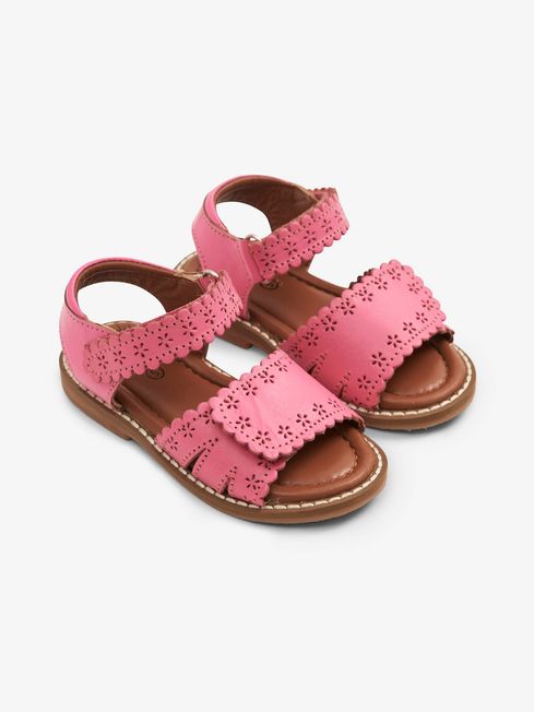 JoJo Maman Bébé Pink Pretty Leather Sandals