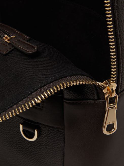 Reiss Drew Leather Zipped Backpack | REISS USA