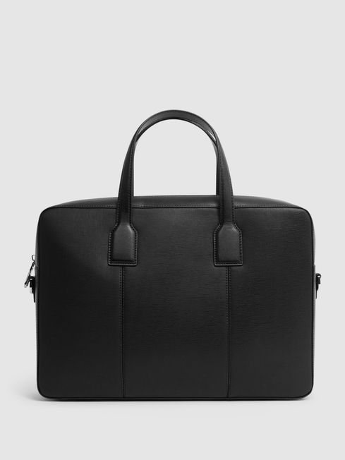 Reiss Black Dominik Leather Briefcase
