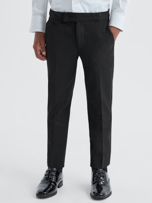 Reiss Black Knightsbridge Tuxedo Satin Stripe Trousers