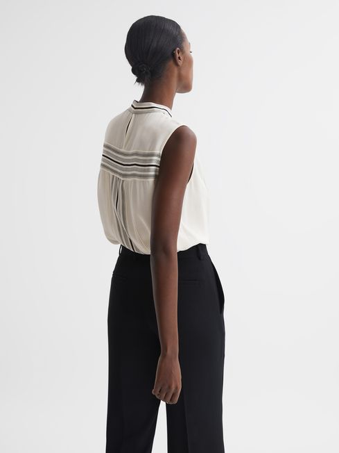 Reiss Ivory Mollie Sheer Striped Blouse