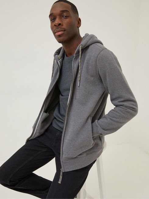 Brooke Grey Zip Through Hoodie FatFace USA